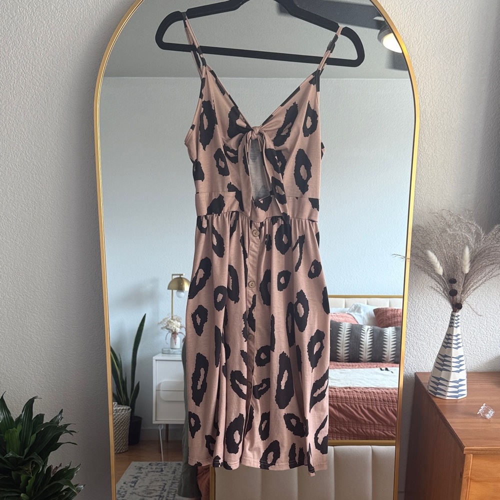 Amazon Animal Print Brown and Black Midi Dress